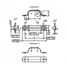 Скоба двухместная для крепления трубопроводов стальная никелированная исп. 1 Ст30 4 мм ГОСТ 24134-80